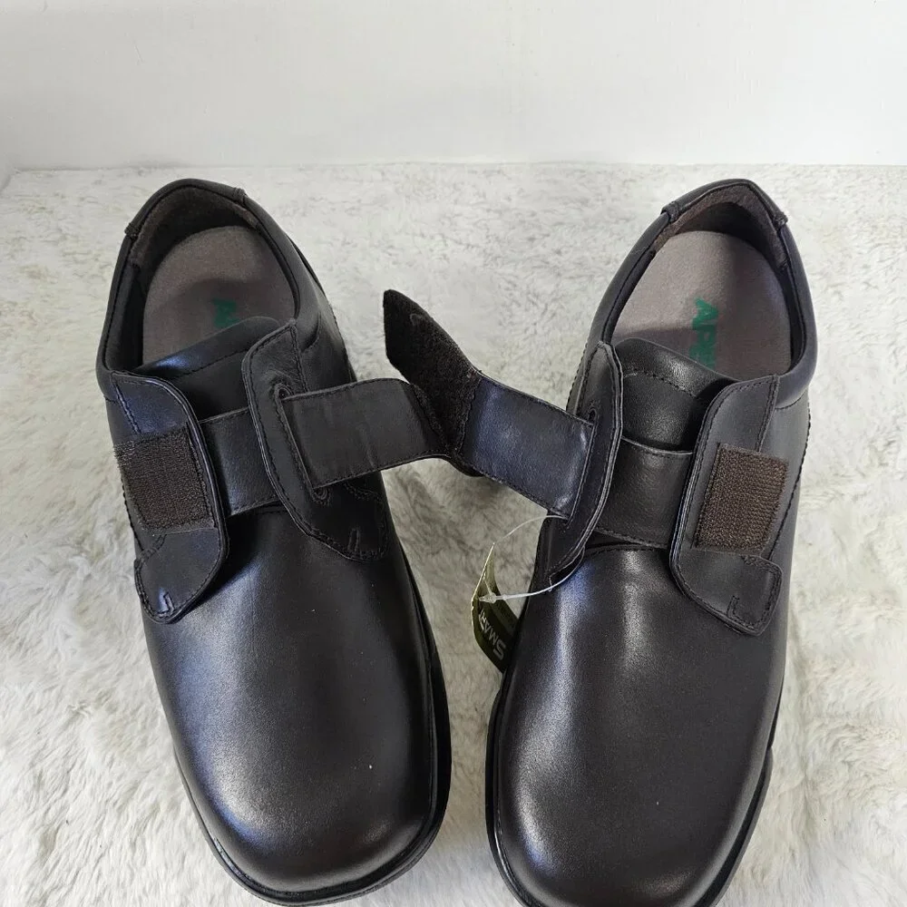NWT Men's Apex Brown Ambulator Single Strap Casual Comfort Orthopedic Shoe 10.5W